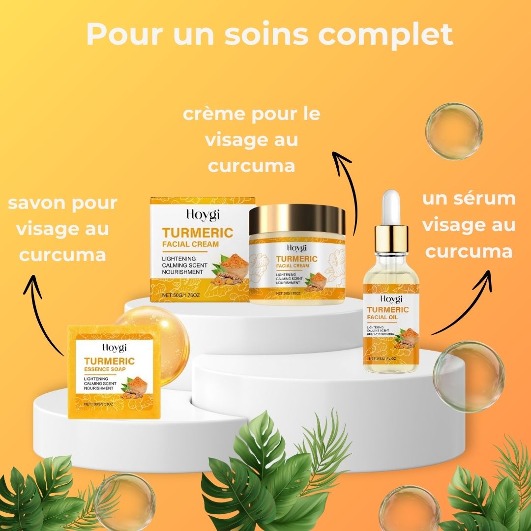 Kit de Soin Visage au Curcuma – Éclat, Anti-Taches & Hydratation Naturelle