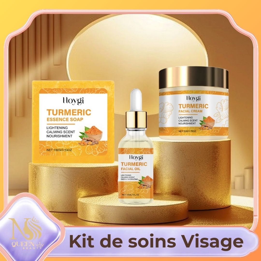 Kit de Soin Visage au Curcuma – Éclat, Anti-Taches & Hydratation Naturelle